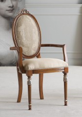 Бежевый стул с овальной декорированной спинкой - msd/231