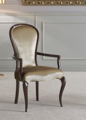 Бархатный стул на глянцевом коричневом каркасе - msd/202