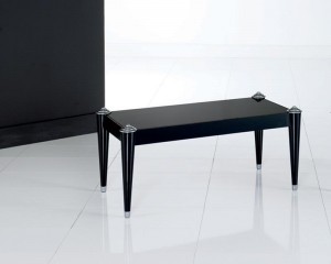 Прямоугольный черный стол на конических ножках - msd/156