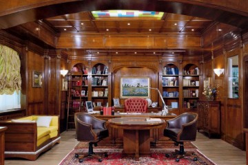 Классический кабинет из массива древесины коричневого оттенка - marca/359