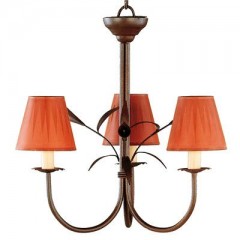 Люстра с тремя красными абажурами - mgua/298