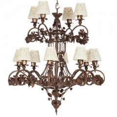 Люстра с белыми абажурами с узором - mgua/293