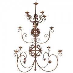 Люстра на фигурном каркасе медного цвета - mgua/288