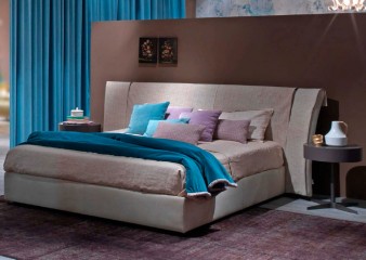 Кровать с изголовьем, оформленным текстилем - mbib/142