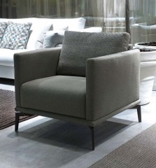 Кресло в серой текстильной обивке - mbib/143