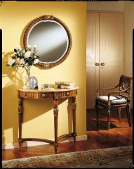 Зеркало в круглой деревянной раме - marm/364