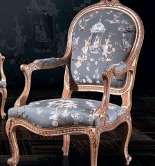 Кресло для отдыха в серой узорчатой ткани - marm/596