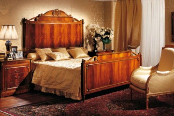 Кровать с фигурным жестким изголовьем и изножьем - marm/492
