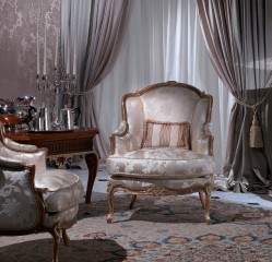 Кресло с фигурными боковыми панелями на ножках - кабриолях - marm/590