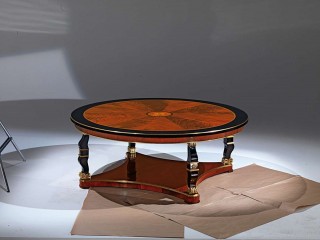 Круглый кофейный стол на фигурном подиуме - marm/190