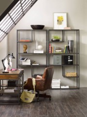 Стильный кабинет с 2 металлическими стеллажами - hkf/0325