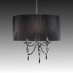 Люстра с круглым черным абажуром - slfs/0218