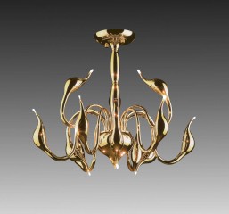 Позолоченная люстра с лебедями - slfs/0281