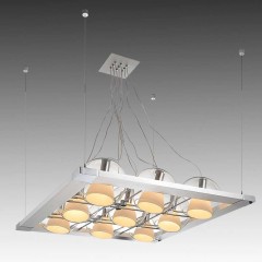 Подвес с девятью светильниками в широкой квадратной рамке - slfs/0556