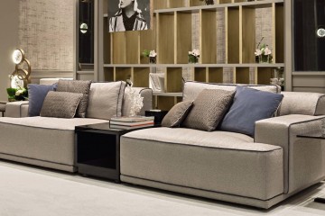 Бежевый диван с центральным столиком - oas/133