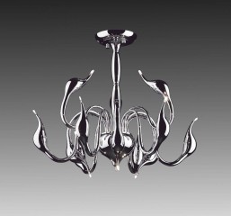 Серебристая люстра с лебедями - slfs/0282