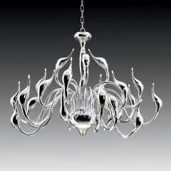 Серебристая люстра на фигурном каркасе - slfs/0294