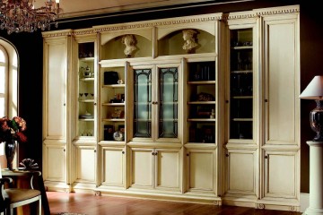 Классический книжный шкаф цвета слоновой кости - MMRS/0038