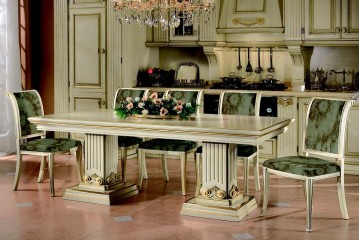 Обеденный стул в зеленой бархатной обивке - MMRS/0084