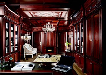 Кабинет со встроенными книжными шкафами - MMRS/0024