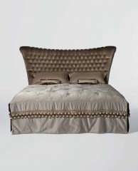 Кровать с фигурным широким изголовьем - moak/0144