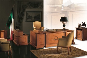 Кабинет с креслами в светлой кожаной обивке - moak/0235