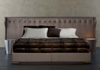 Кровать с широким мягким изголовьем - mrgn/0018