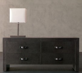 Комод в коричневой кожаной обшивке - mrgn/0031