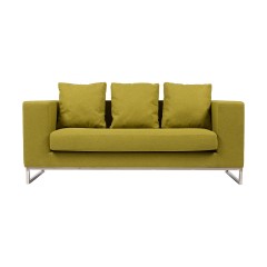 Современный диван в текстильной обивке оливкового оттенка - mdgh/0815