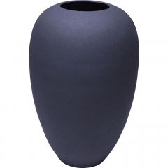 Овальная черная ваза из металла - krc/0183