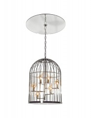 Люстра с 4 стеклянными птичками в клетке - mcst/0953